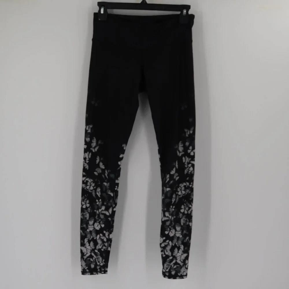 Alo Yoga Women's Black White Butterfly detail Leggings Size XS